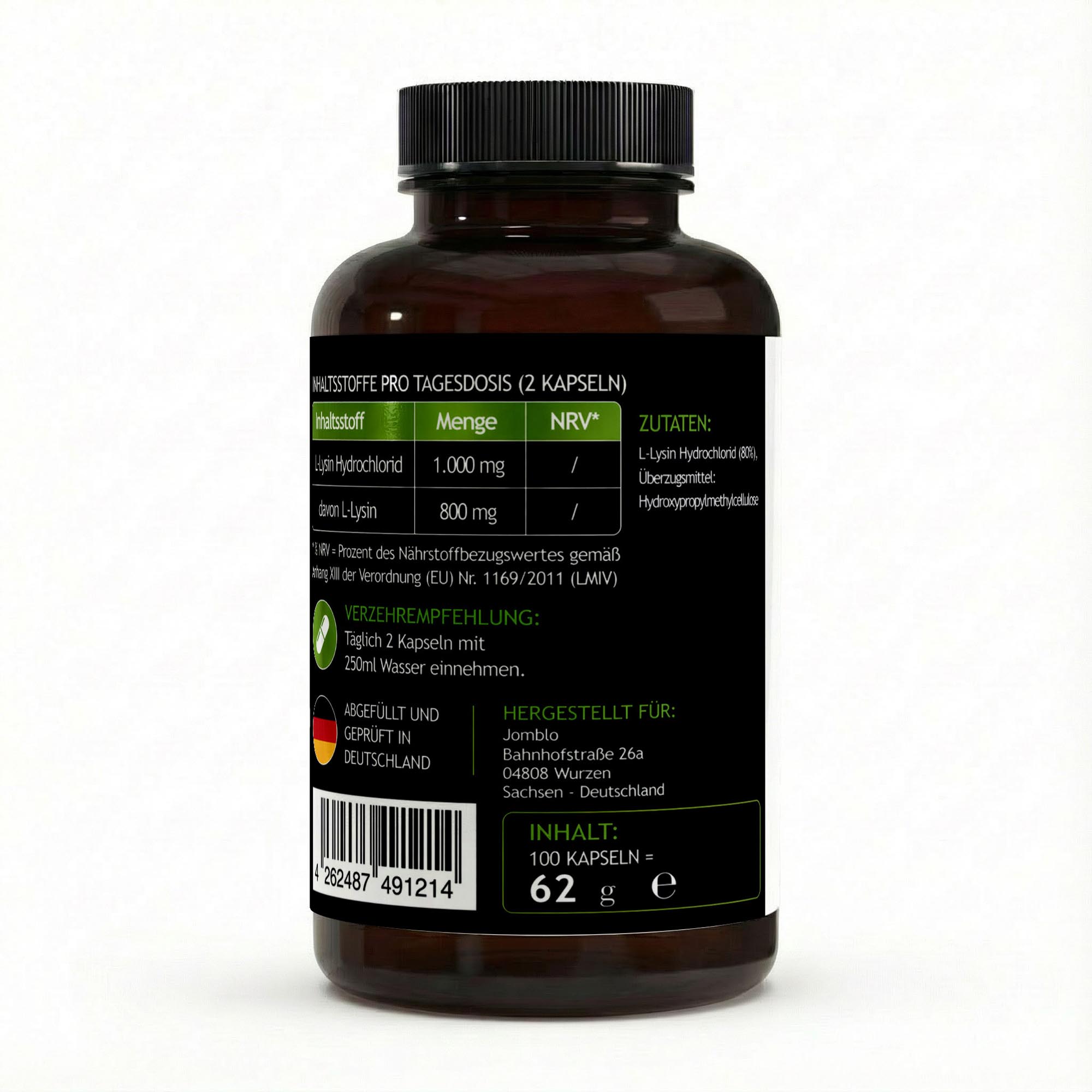 L-Lysin – 100 Kapseln