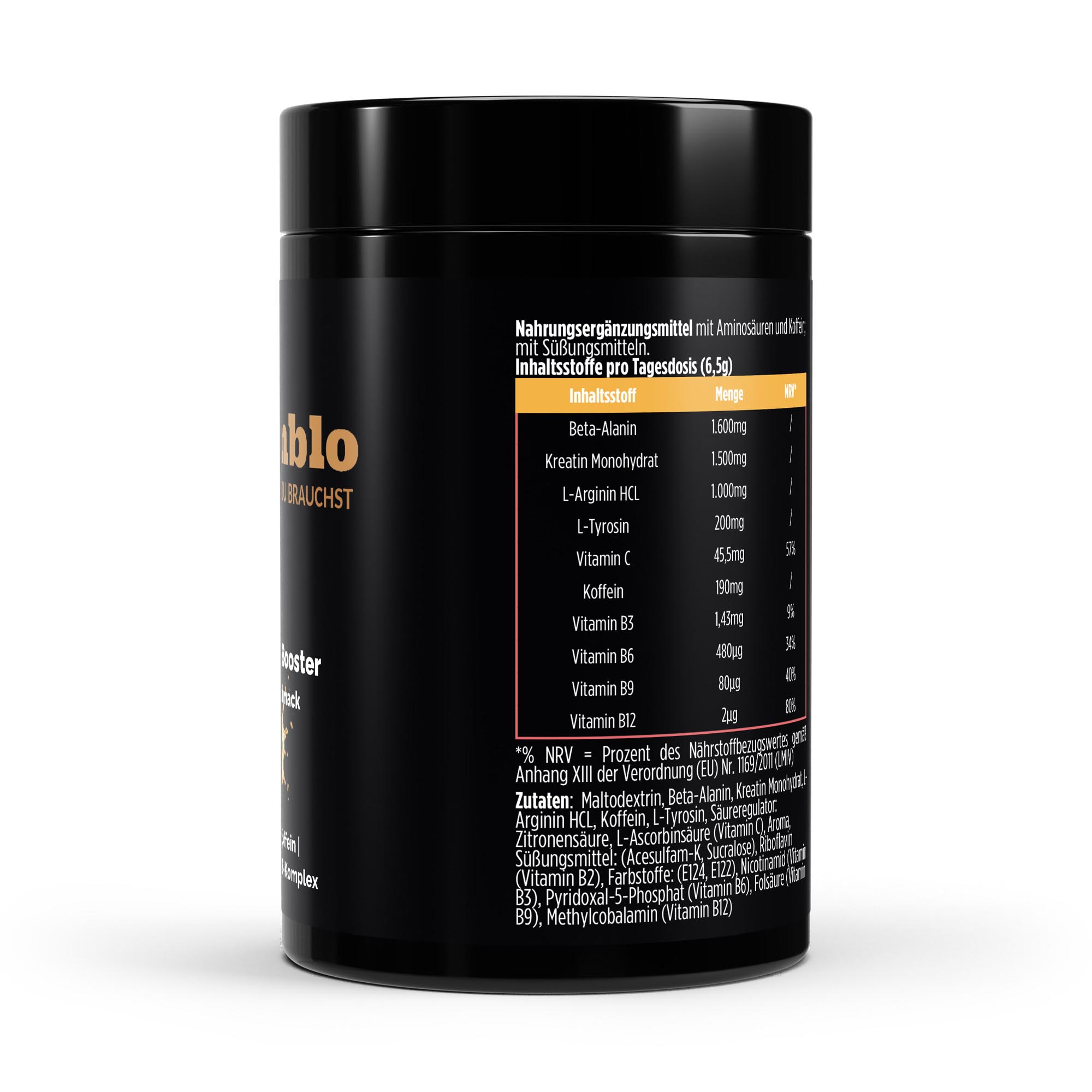 Pre-Workout Booster – Geschmack: Orange – Nahrungsergänzungsmittel