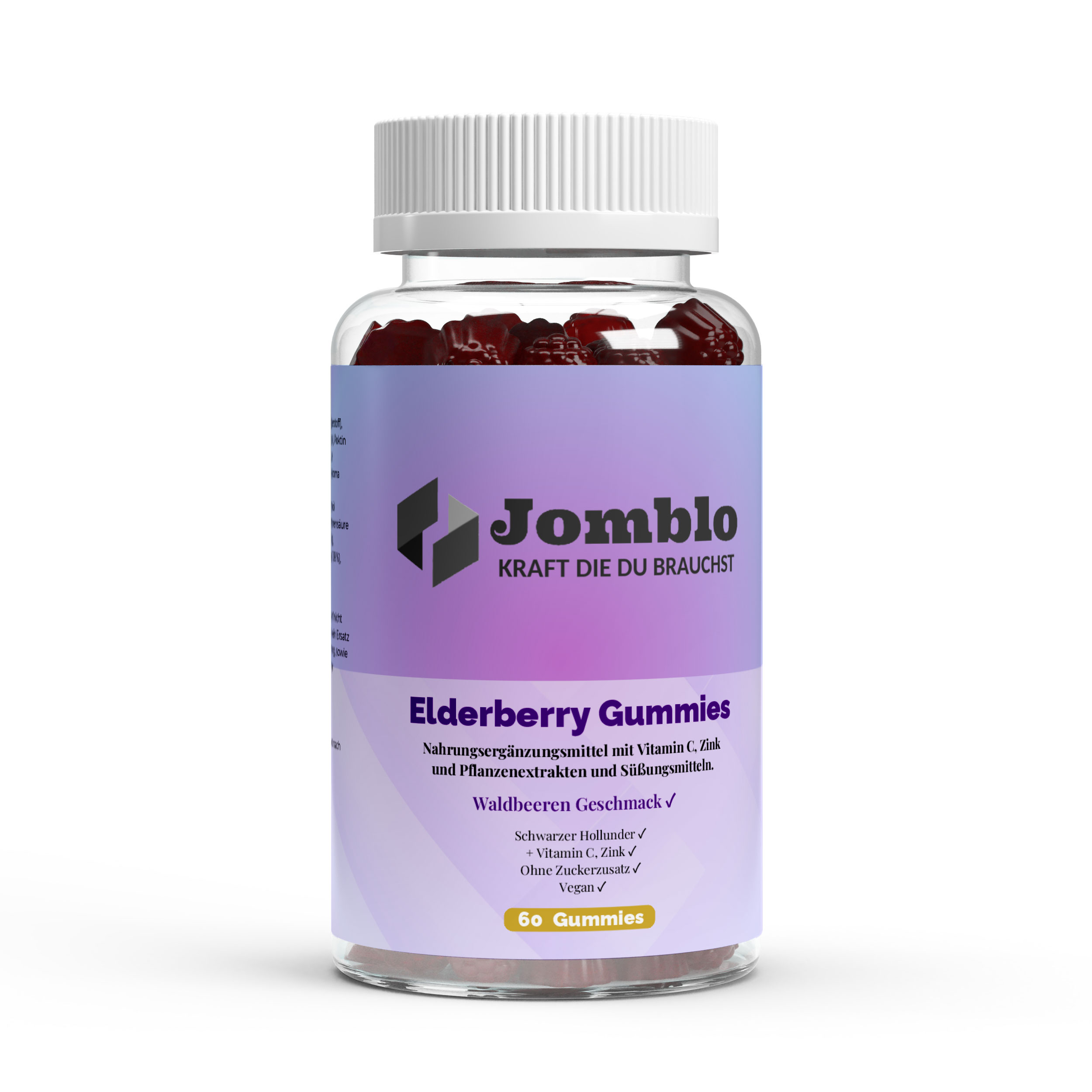 Elderberry + Vitamin C + Zink Gummies – 60 Stück – Nahrungsergänzungsmittel