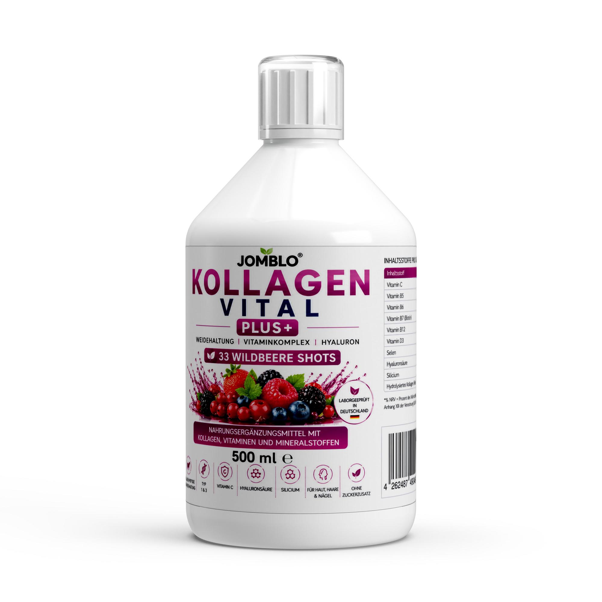 Kollagen Vital PLUS+ Shots – Wild Berry – 500ml