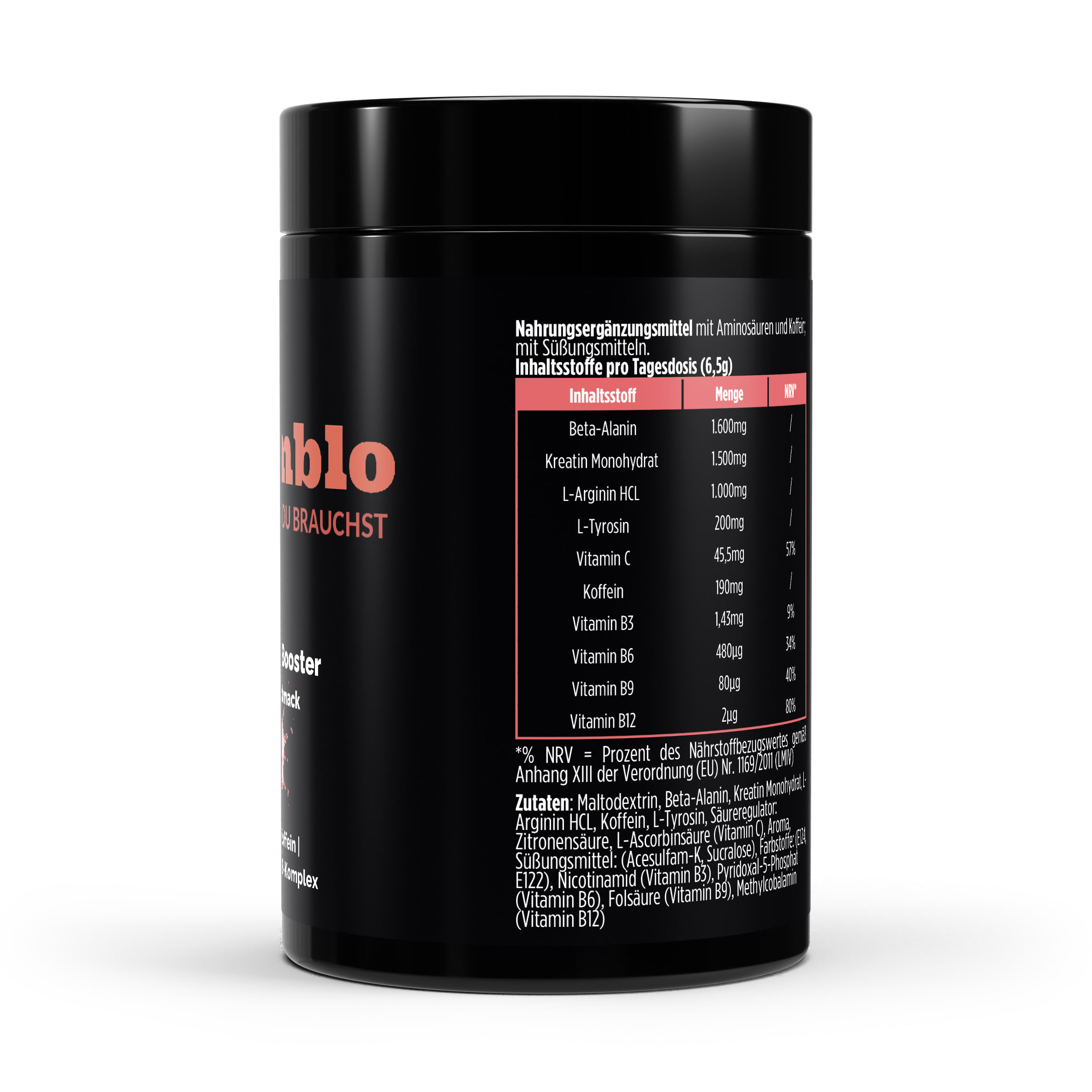 Pre-Workout Booster – Geschmack: Himbeere – Nahrungsergänzungsmittel