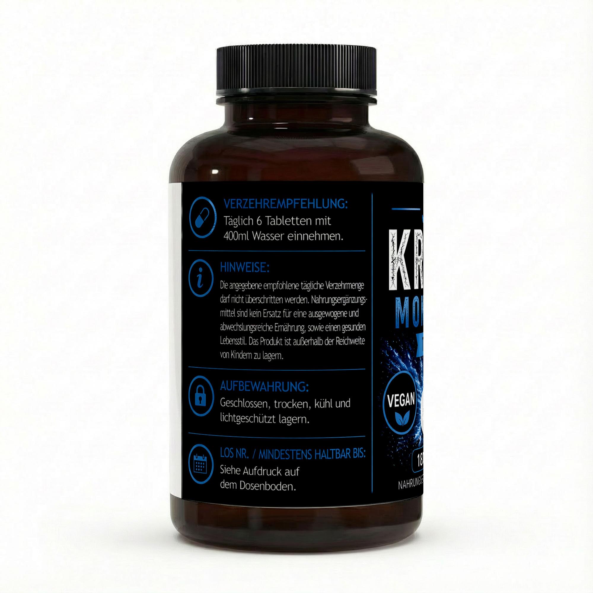 Kreatin Monohydrat – 180 vegane Tabletten