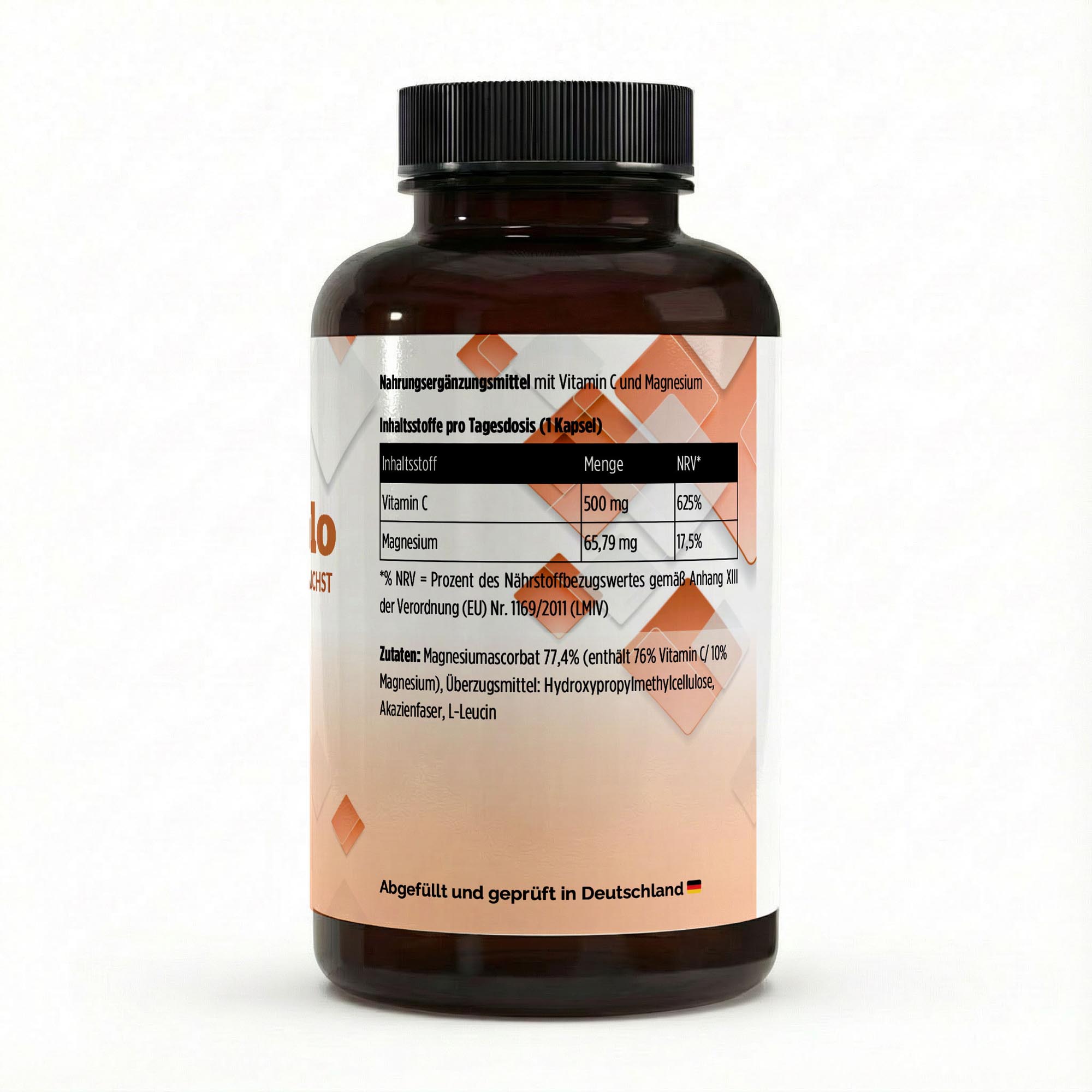 Gepuffertes Vitamin C 500mg + Magnesium – 240 Kapseln