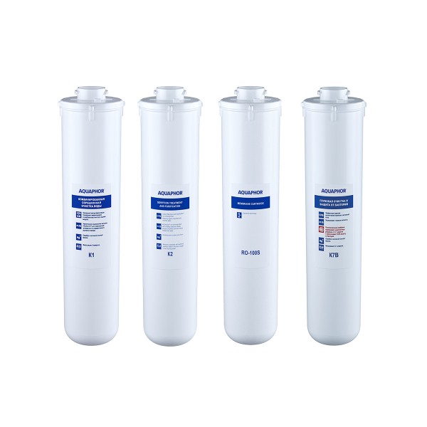 AQUAPHOR Set K1, K2, RO 100S, K7BM- Keimsperre und Remineralisierung für Umkehrosmose DWM 102S, 202S