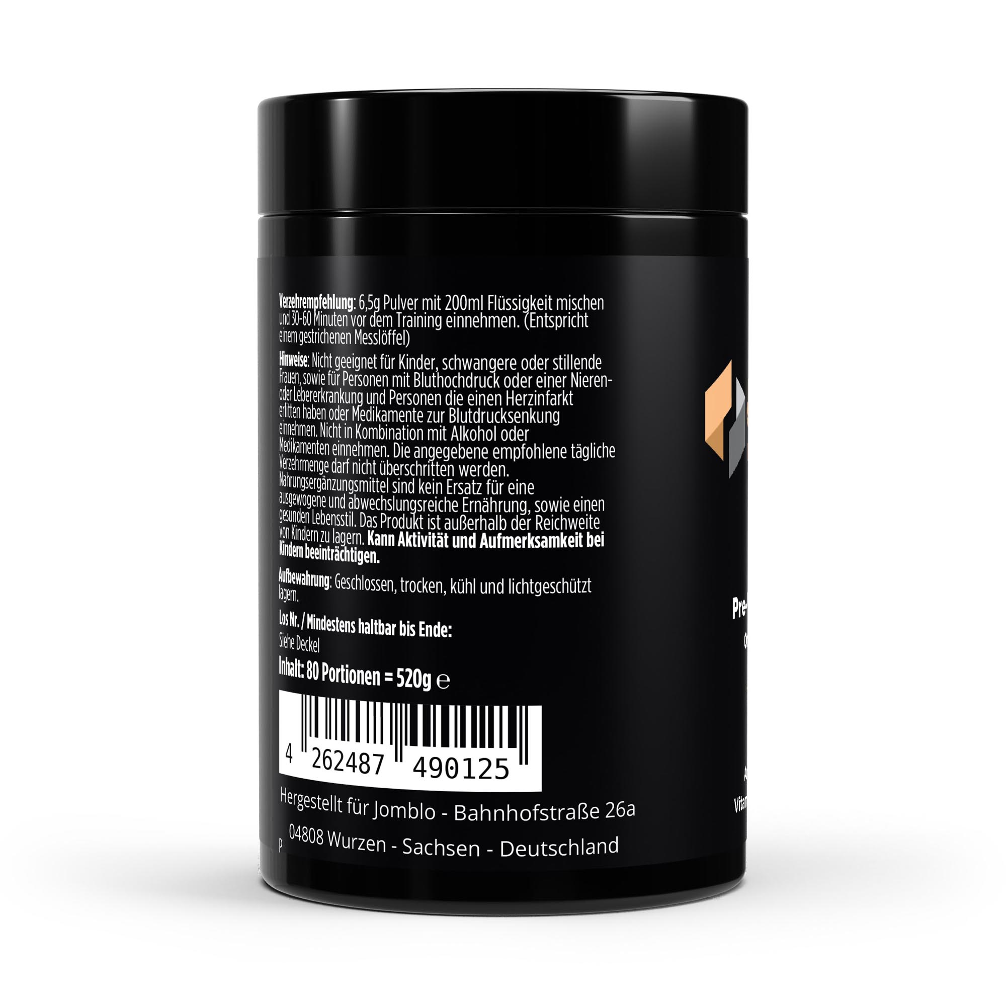 Pre-Workout Booster – Geschmack: Orange – Nahrungsergänzungsmittel