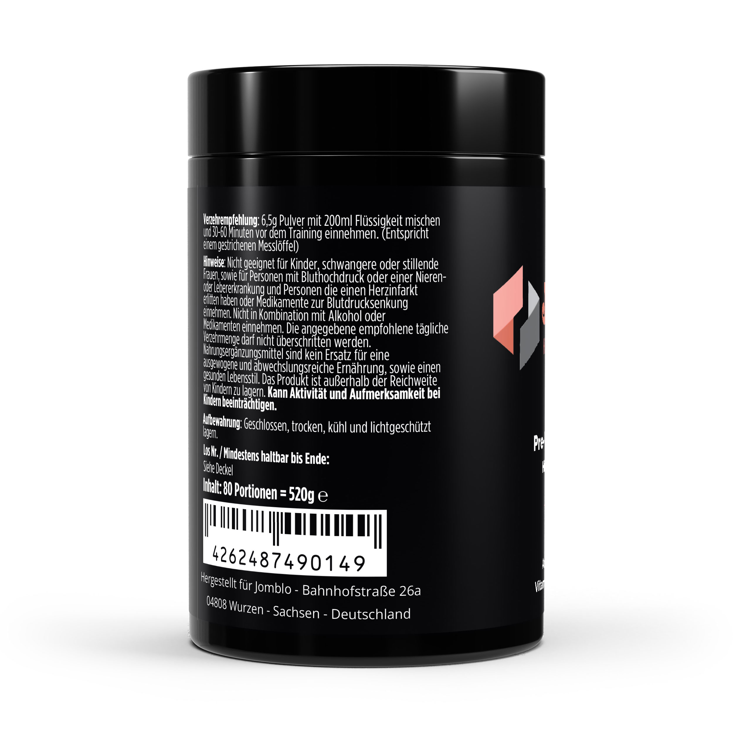 Pre-Workout Booster – Geschmack: Himbeere – Nahrungsergänzungsmittel