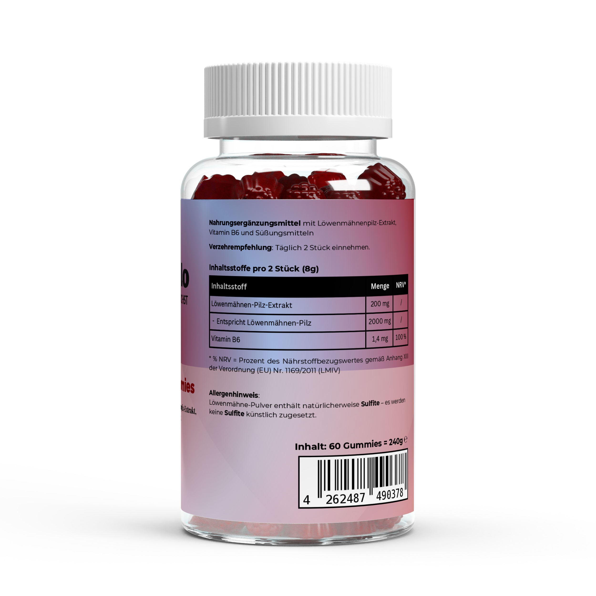 Löwenmähne Gummies – 60 Stück