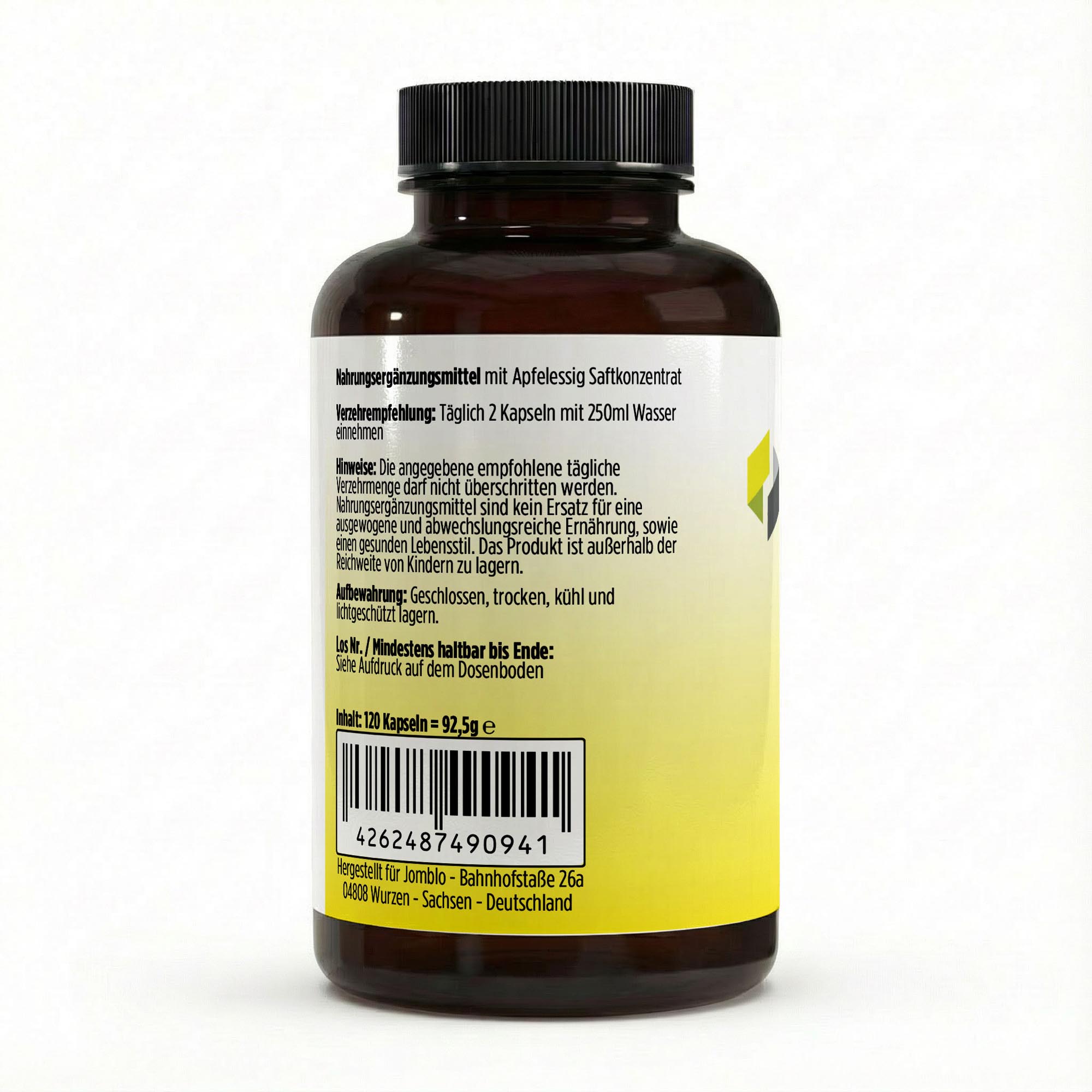 Apfelessig Extrakt Kapseln (600mg je Kapsel) – 120 vegane Kapseln