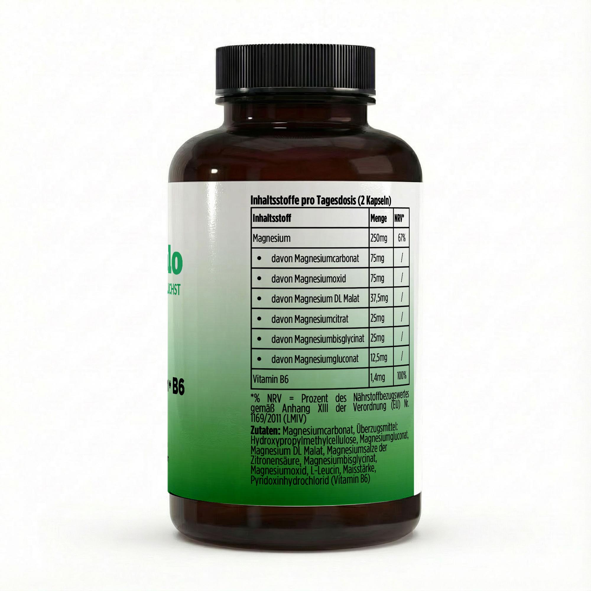 Magnesium 6x Komplex + B6 – 120 vegane Kapseln