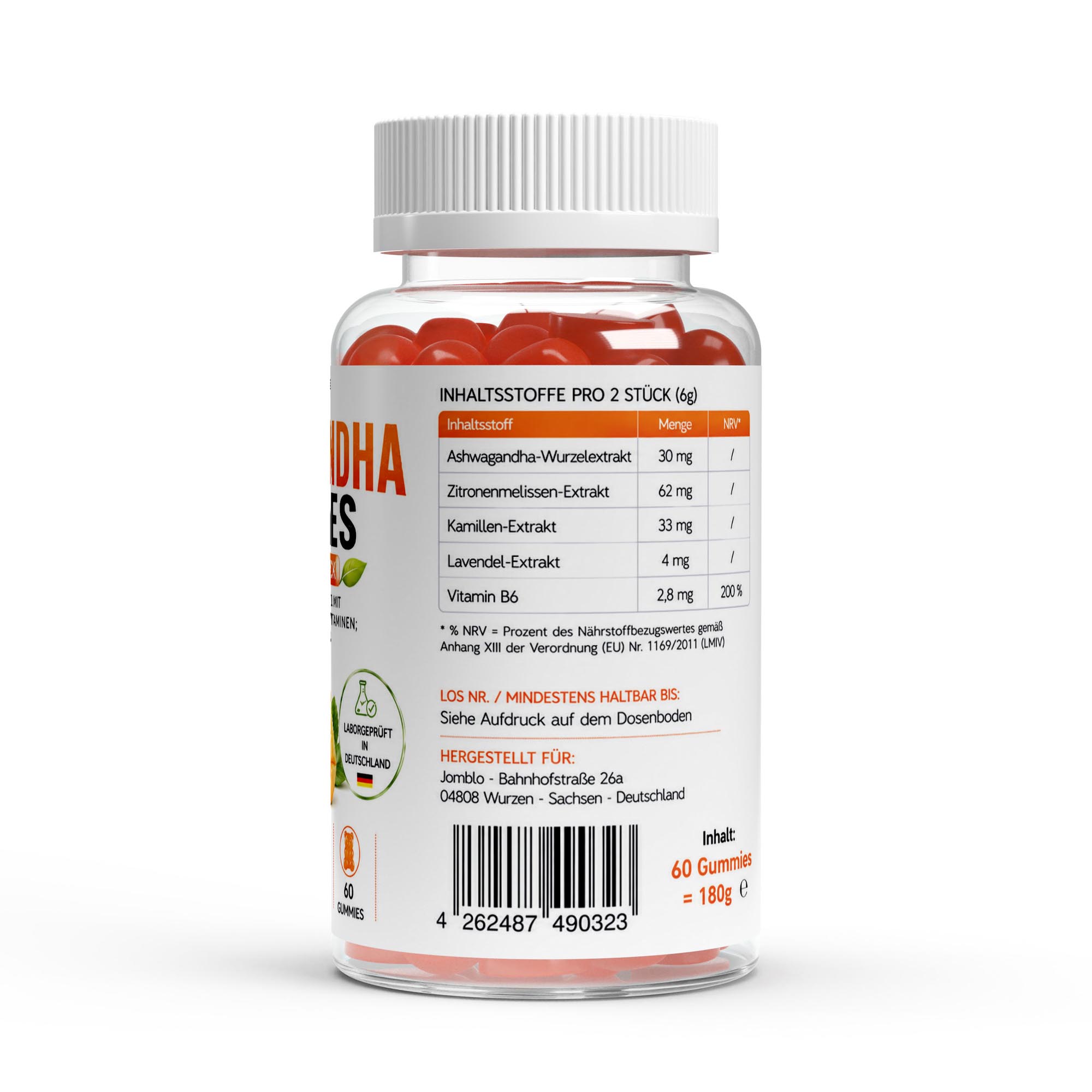 Ashwagandha + Vitamin B6 Gummies – 60 Stk.