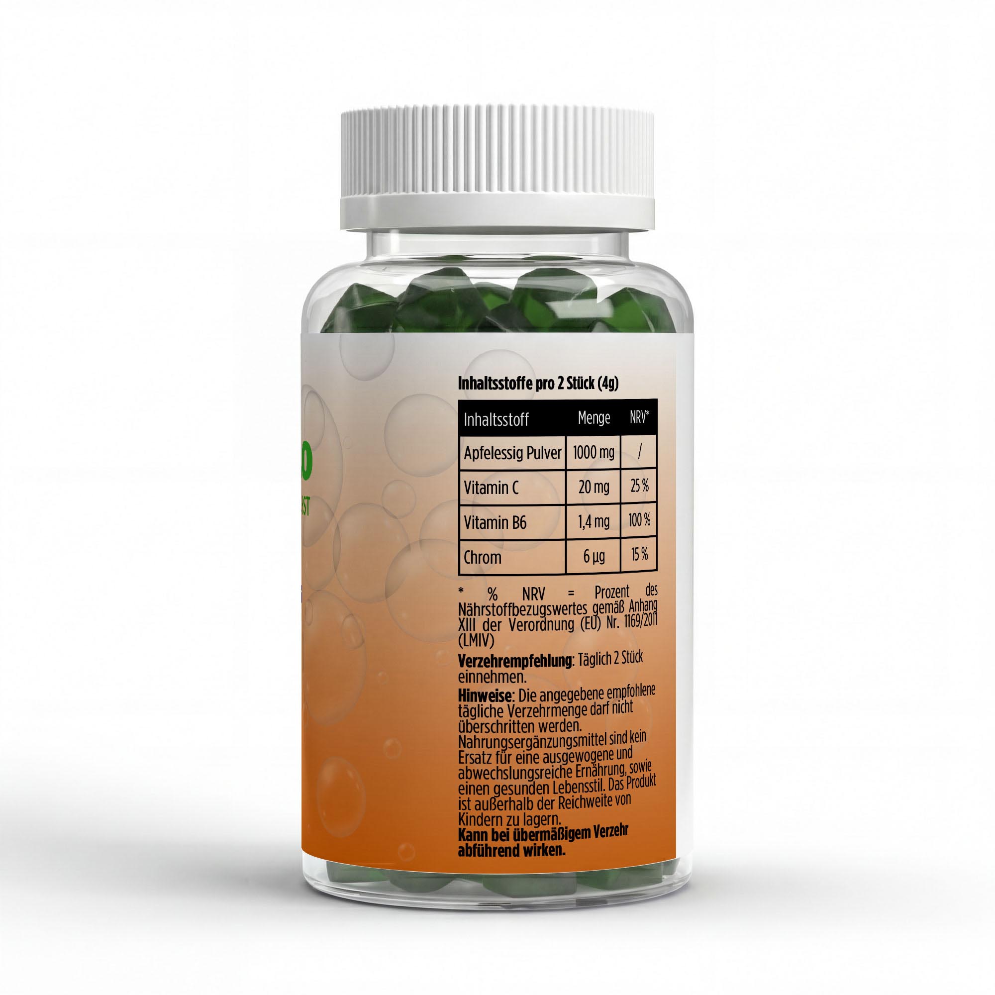 Apfelessig + C + B6 + Chrom Gummies – 60 Stk