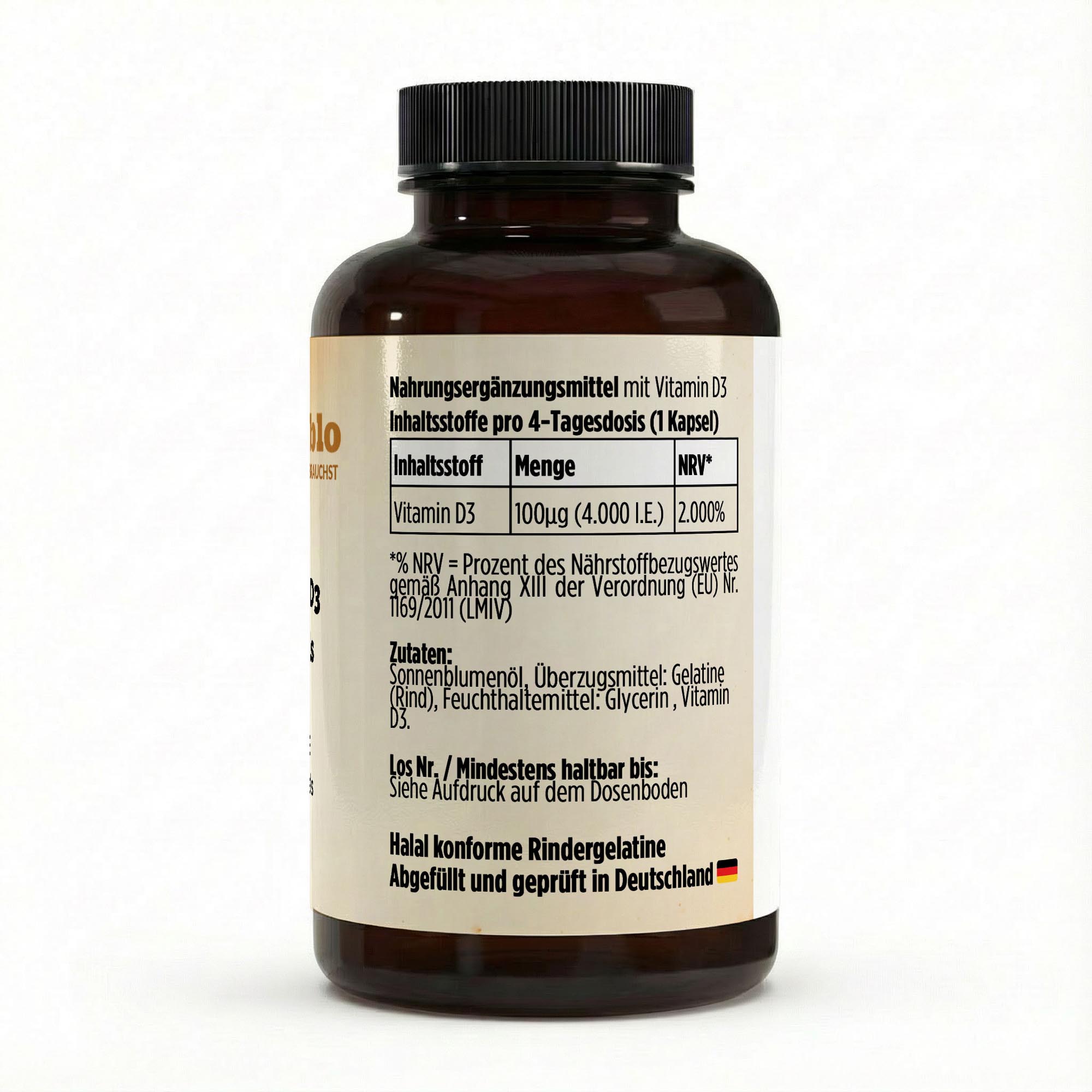 Vitamin D3 4.000 IE – 180 Softgels