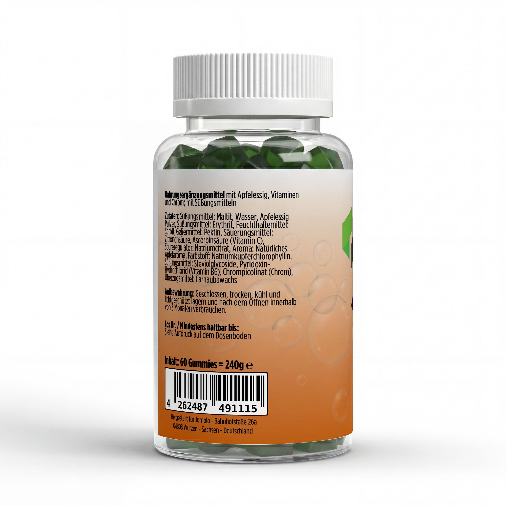 Apfelessig + C + B6 + Chrom Gummies – 60 Stk