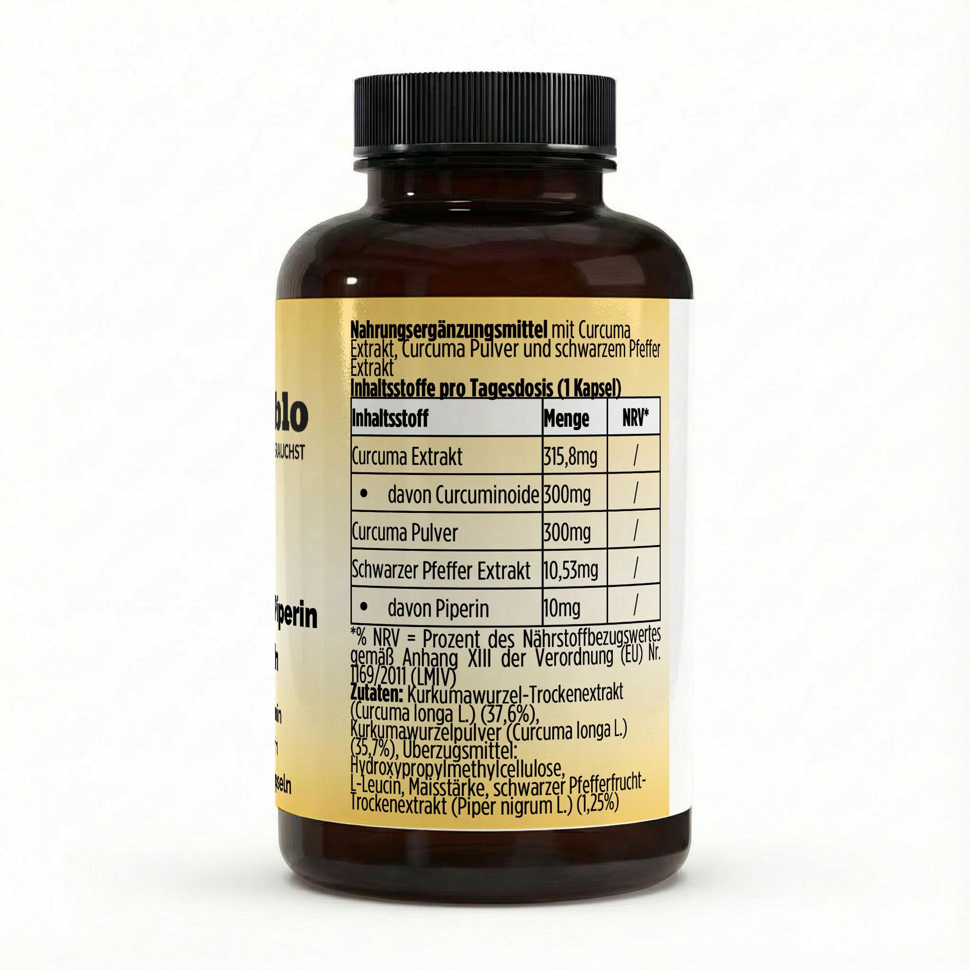 Curcuma (95% Curcumin) + Piperin – 60 vegane Kapseln