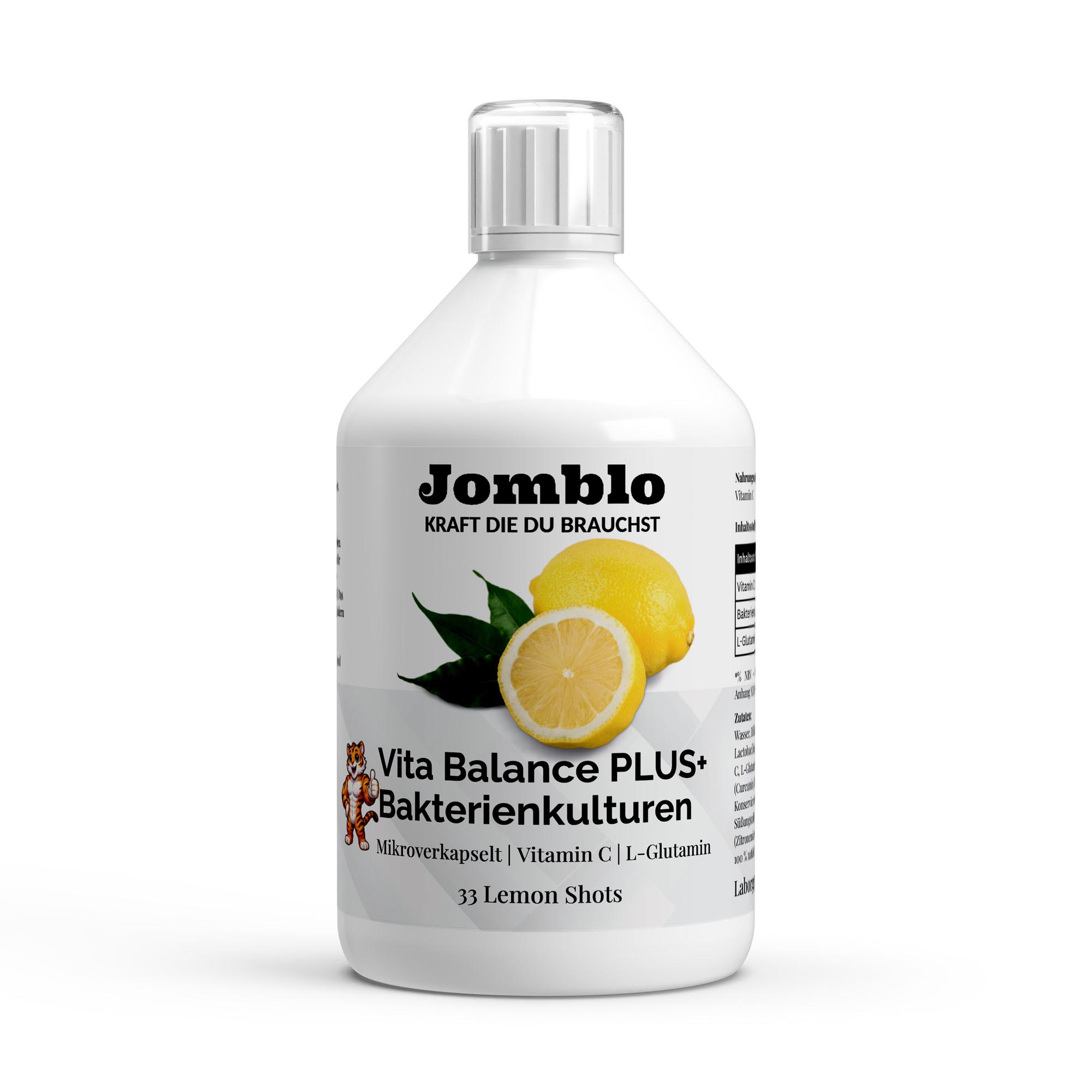 Vita Balance PLUS+ Bakterienkulturen – 33 vegane Lemon Shots – 500ml