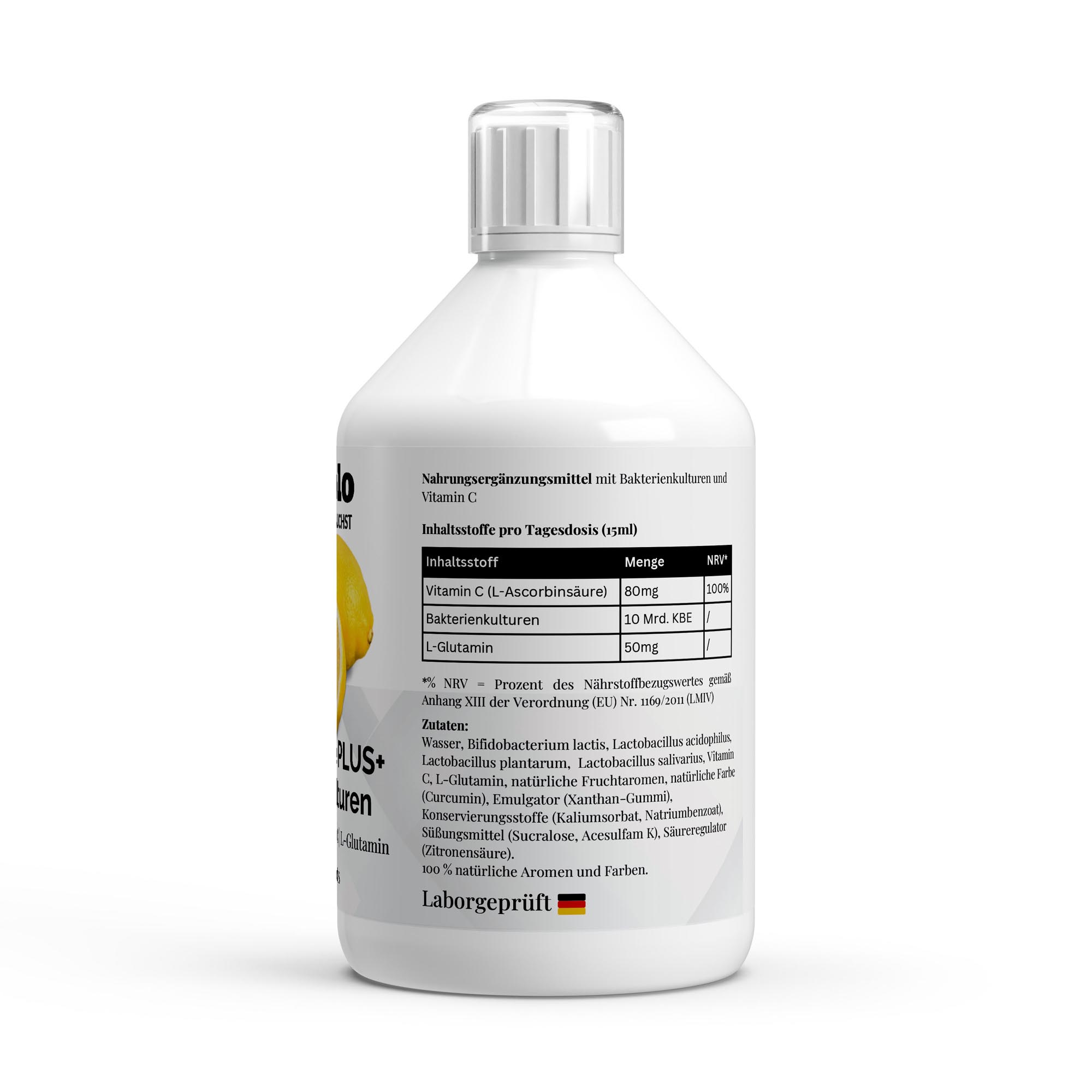 Vita Balance PLUS+ Bakterienkulturen – 33 vegane Lemon Shots – 500ml