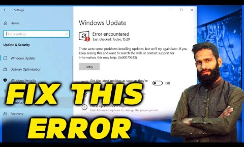 Error encountered 0x80070643 in Windows 10 & 11 Update How To Fix windows update Failed error Error encountered 0x80070643 in Windows 10 & 11 Update How To Fix windows update Failed error