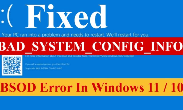 How To Fix BAD SYSTEM CONFIG INFO BSOD Error in Windows 11/10 #windows11 How To Fix BAD SYSTEM CONFIG INFO BSOD Error in Windows 11/10 #windows11