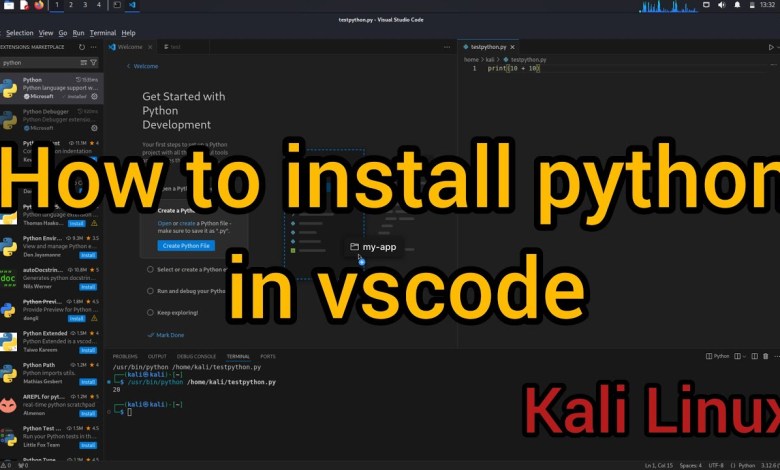 How to Install Python in VSCode | Kali Linux How to Install Python in VSCode | Kali Linux