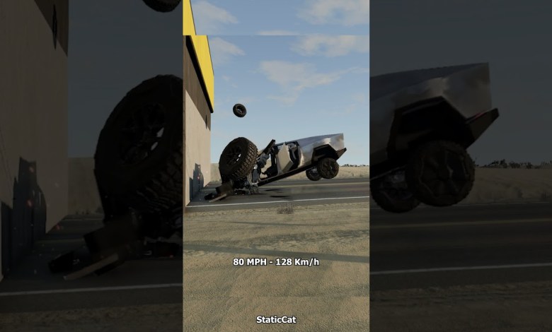 Tesla Cybertruck Crash Test – BeamNG.Drive #shorts Tesla Cybertruck Crash Test – BeamNG.Drive #shorts