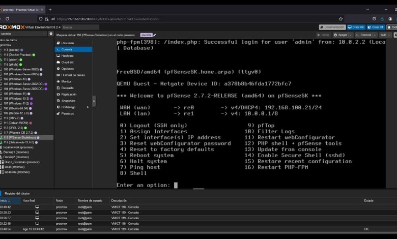 Pfsense y Proxmox, preparando entorno para Skolelinux… Pfsense y Proxmox, preparando entorno para Skolelinux…