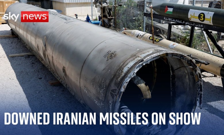 Iran attack: Israeli military displays downed Iranian ballistic missile Iran attack: Israeli military displays downed Iranian ballistic missile