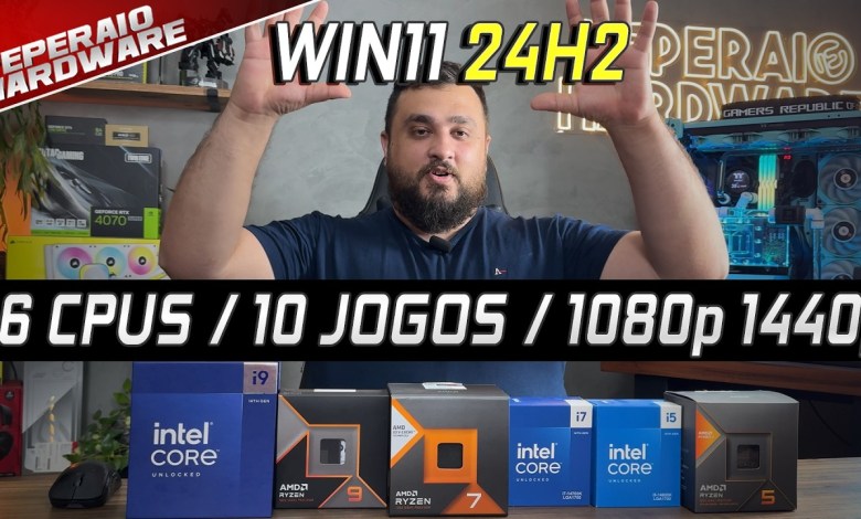 Windows 11 24H2 ganhou FPS! Teste com 16 Processadores RYZEN 5000, 7000, 9000 e Intel 14 geração Windows 11 24H2 ganhou FPS! Teste com 16 Processadores RYZEN 5000, 7000, 9000 e Intel 14 geração