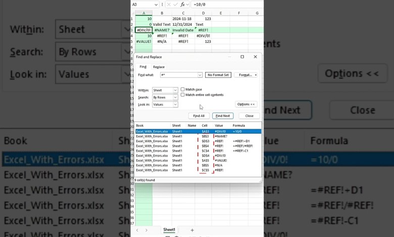 Find EXCEL Errors FAST! Find EXCEL Errors FAST!