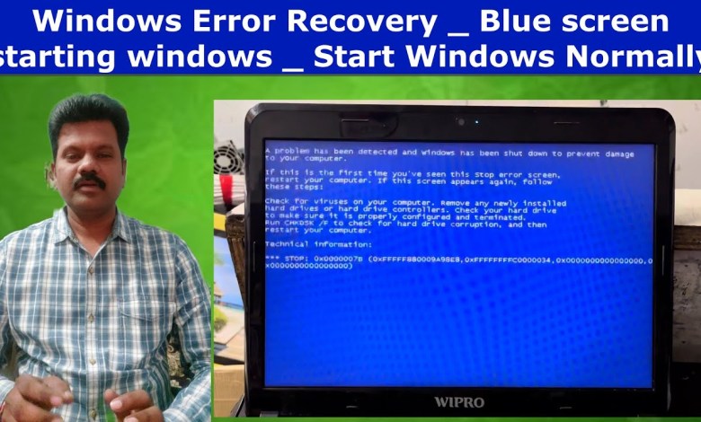 Windows Error Recovery | Blue screen starting windows | Start Windows Normally Windows Error Recovery | Blue screen starting windows | Start Windows Normally