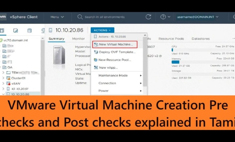 VMware Virtual Machine Creation Pre checks and Post checks explained in Tamil VMware Virtual Machine Creation Pre checks and Post checks explained in Tamil