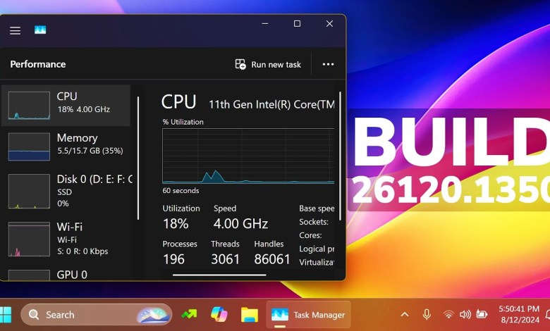 New Windows 11 Build 26120.1350 – New Start Menu All Apps Section, New Task Manager and Fixes (Dev) New Windows 11 Build 26120.1350 – New Start Menu All Apps Section, New Task Manager and Fixes (Dev)