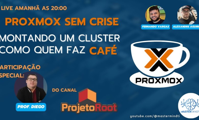LIVE!!! Proxmox sem Crise – Montando um cluster como se faz café | MasterMindTI LIVE!!! Proxmox sem Crise – Montando um cluster como se faz café | MasterMindTI