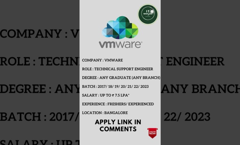 VMware Recruitment 2023 | Technical Support Engineer #vmware | latest job updates |daily job updates VMware Recruitment 2023 | Technical Support Engineer #vmware | latest job updates |daily job updates