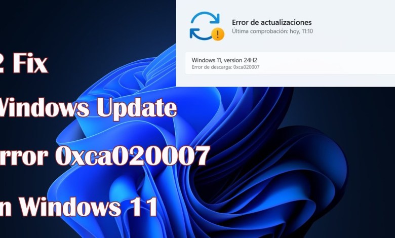 2 Resolve Windows 11 Update Error 0xca020007 2 Resolve Windows 11 Update Error 0xca020007