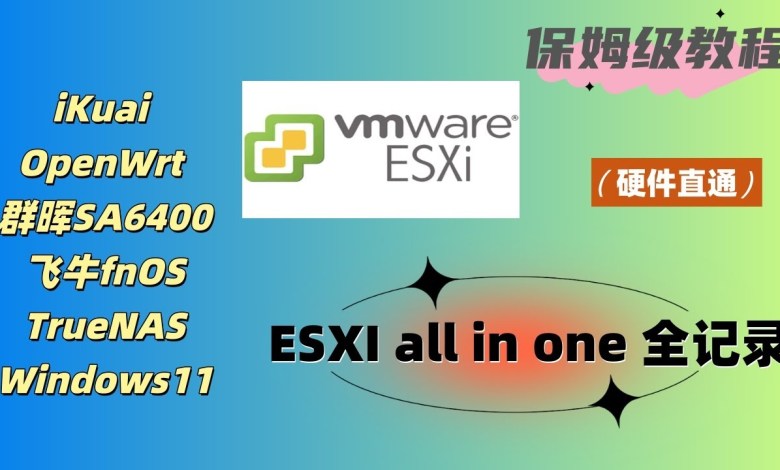 ESXI all in one保姆级教程:iKuai+OpenWrt双软路由, 黑群晖, 飞牛NAS fnOS, TrueNAS, Windows11 ESXI all in one保姆级教程:iKuai+OpenWrt双软路由, 黑群晖, 飞牛NAS fnOS, TrueNAS, Windows11