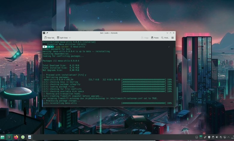 Install mesa-utils and run glxgears in Arch linux Install mesa-utils and run glxgears in Arch linux