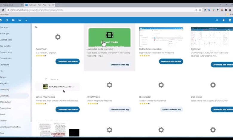 Como instalar app como calendario, video llamada, etc en nextcloud Como instalar app como calendario, video llamada, etc en nextcloud