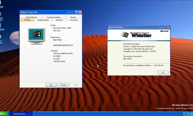 Windows Whistler Build 2433 Windows Whistler Build 2433