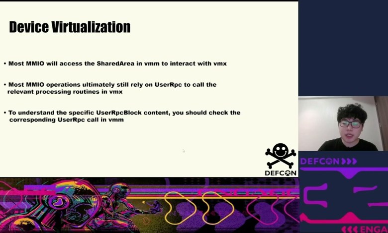 DEF CON 32 – Bug Hunting In VMware Device Virtualization – JiaQing Huang, Hao Zheng, Yue Liu DEF CON 32 – Bug Hunting In VMware Device Virtualization – JiaQing Huang, Hao Zheng, Yue Liu