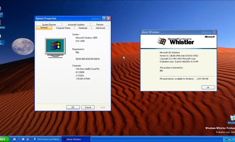 Windows Whistler Build 2458 Windows Whistler Build 2458
