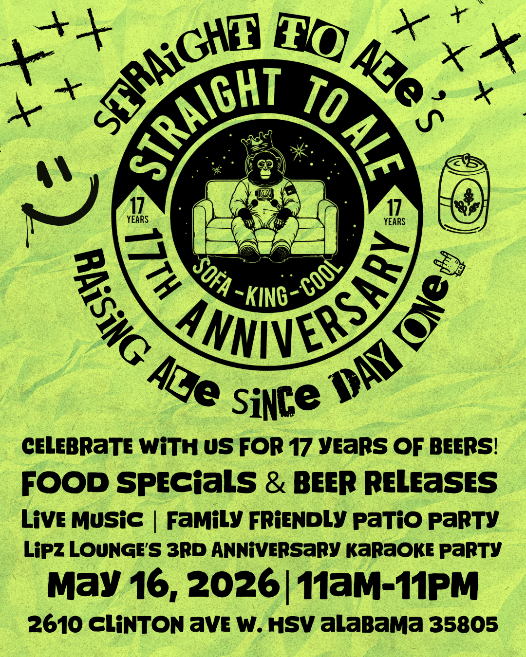 Straight to Ale’s Sofa King Cool 17th Anniversary! Straight to Ale’s Sofa King Cool 17th Anniversary!
