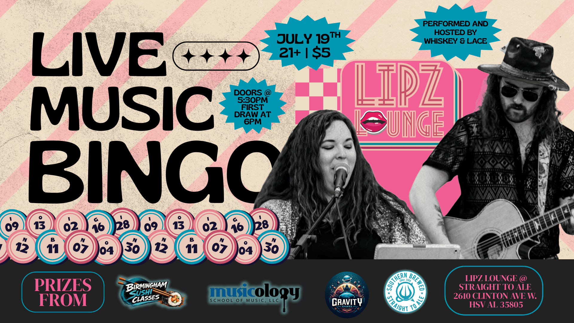 Live Music Bingo with Whiskey & Lace Live Music Bingo with Whiskey & Lace