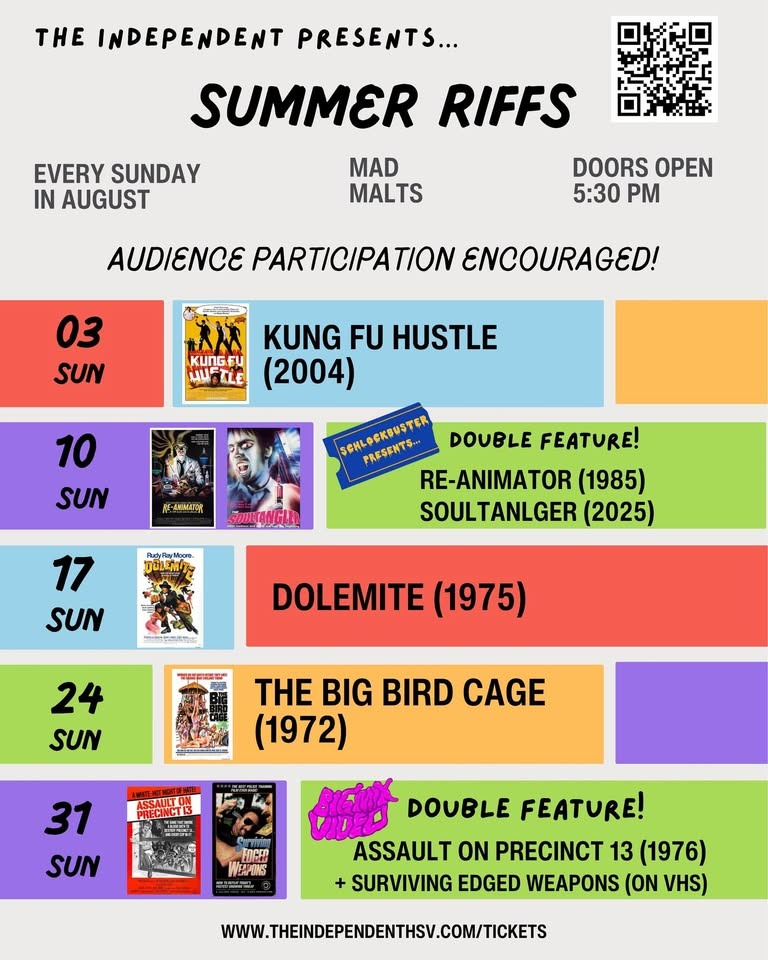 The Independent Presents: Summer Riffs Film Series The Independent Presents: Summer Riffs Film Series