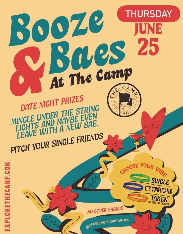 Booze and Baes: Singles Night at The Camp Booze and Baes: Singles Night at The Camp