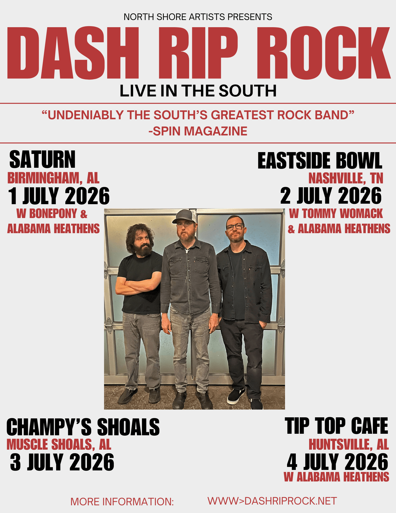 Dash Rip Rock w/ The Alabama Heathens Dash Rip Rock w/ The Alabama Heathens