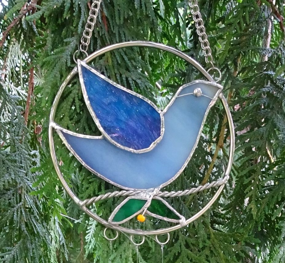 Glass: “Folk Art Stained Glass Windchime” Glass: “Folk Art Stained Glass Windchime”