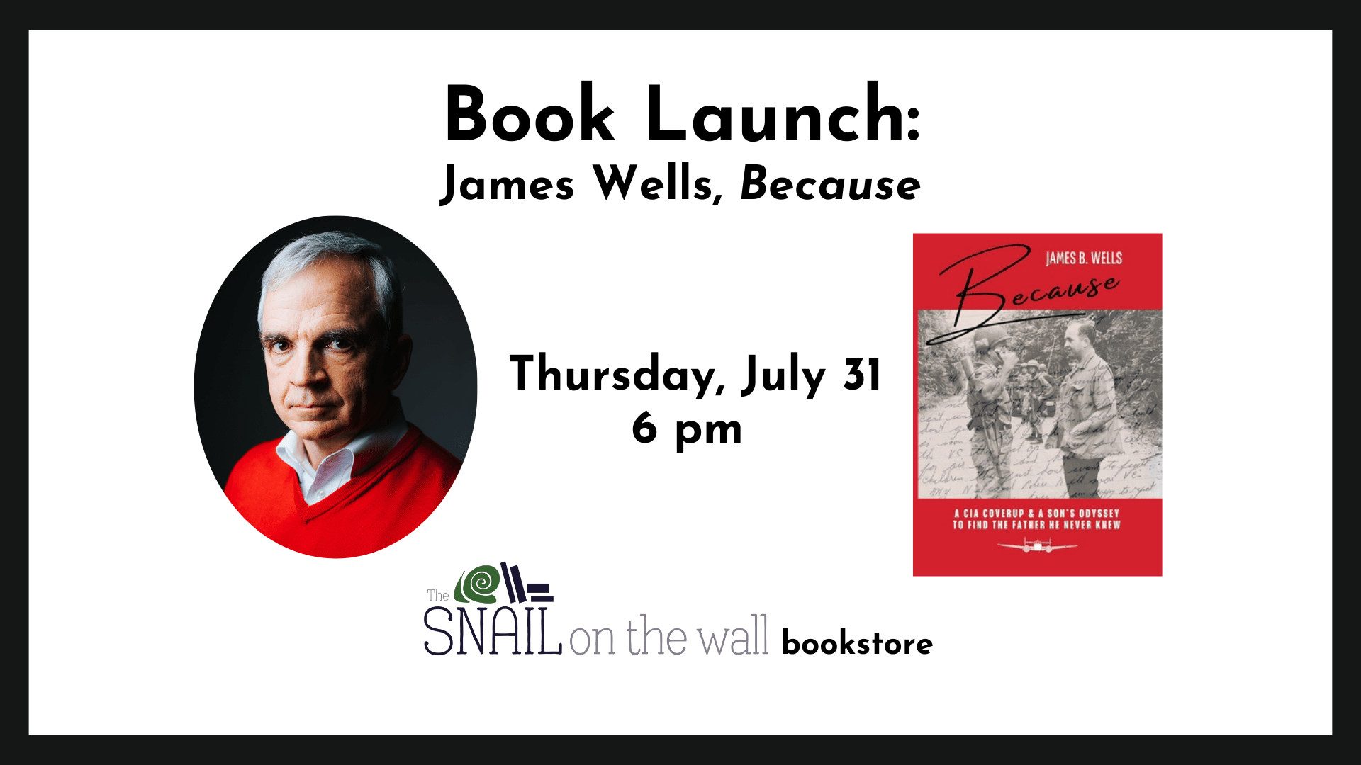 Book Launch: James Wells, Because Book Launch: James Wells, Because