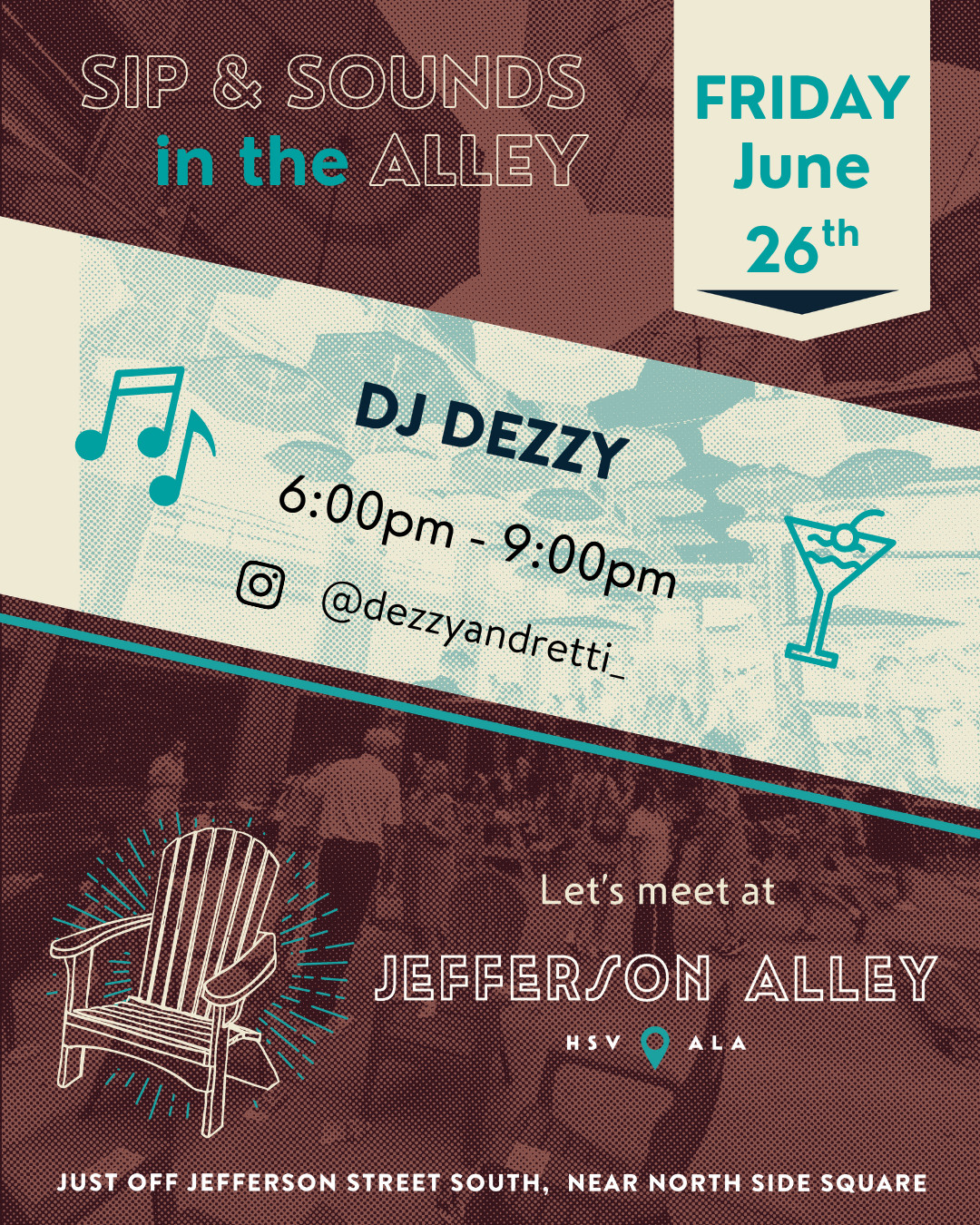Sip & Sounds in the Alley – DJ Dezzy Sip & Sounds in the Alley – DJ Dezzy