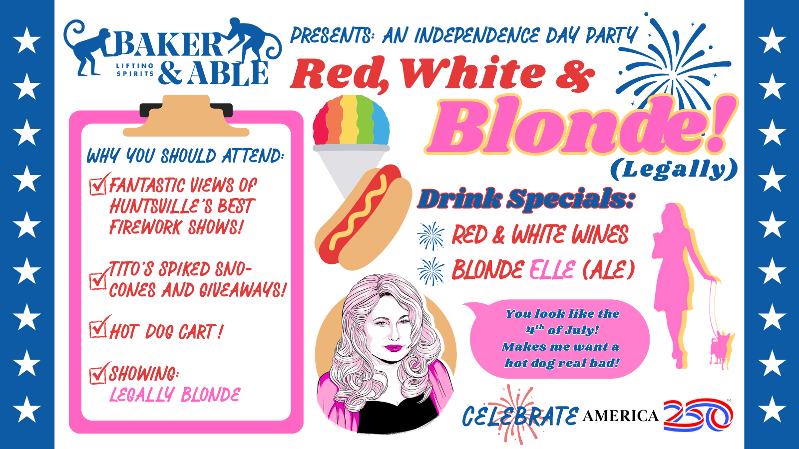 Baker & Able’s Red, White & Blonde Party Baker & Able’s Red, White & Blonde Party