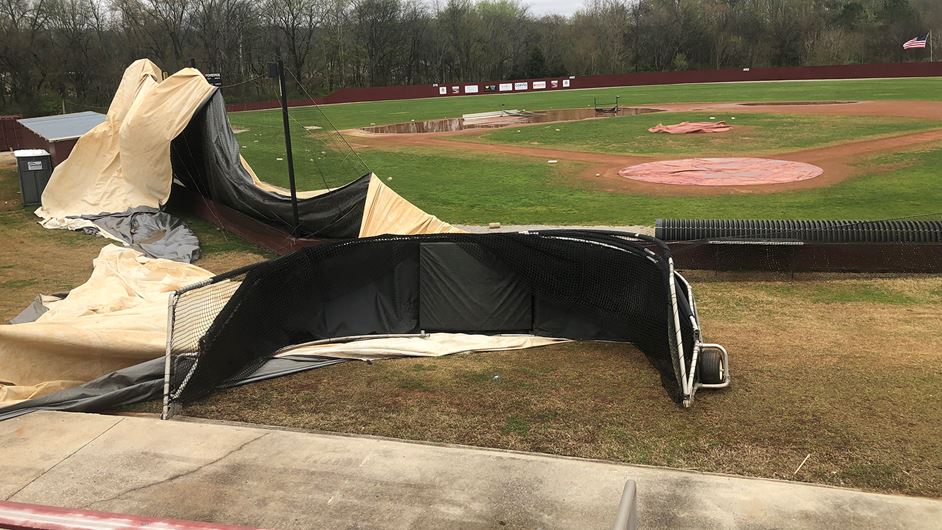 Storms damage baseball and softball fields at Alabama A&M Storms damage baseball and softball fields at Alabama A&M